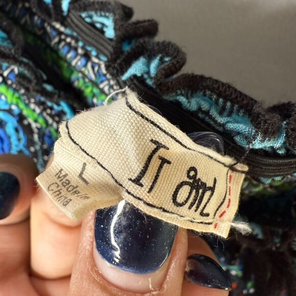 It Girl Dashiki Shirt African Hippie Vintage Women Top Tribal Blouse LG - Picture 4 of 6